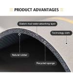 Modern Super Soft Microfiber Striped Super Water Absorbent Anti-Skid Diatomite Earth Mats for Bathroom/Bedroom/Kitchen/Door/Floor/Shower Bathmats Non-Slip Bathroom Rug Quick-Drying