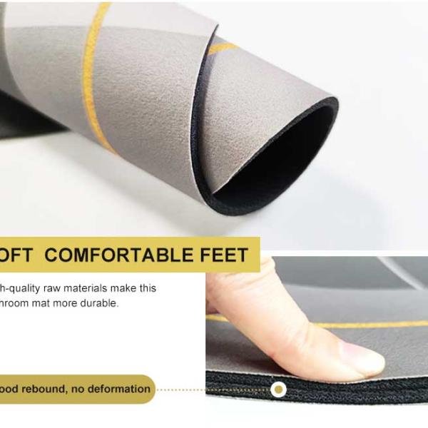 Modern Super Soft Microfiber Striped Super Water Absorbent Anti-Skid Diatomite Earth Mats for Bathroom/Bedroom/Kitchen/Door/Floor/Shower Bathmats Non-Slip Bathroom Rug Quick-Drying