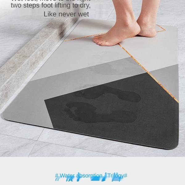 Modern Super Soft Microfiber Striped Super Water Absorbent Anti-Skid Diatomite Earth Mats for Bathroom/Bedroom/Kitchen/Door/Floor/Shower Bathmats Non-Slip Bathroom Rug Quick-Drying