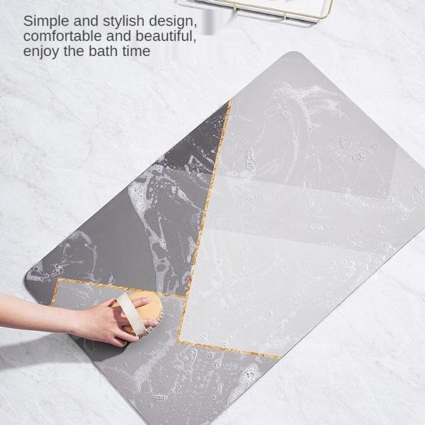 Modern Super Soft Microfiber Striped Super Water Absorbent Anti-Skid Diatomite Earth Mats for Bathroom/Bedroom/Kitchen/Door/Floor/Shower Bathmats Non-Slip Bathroom Rug Quick-Drying