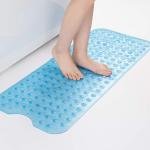 Extra Long 100X38 CM Premium Accu-Pebble Shower Bath Mat Anti Slip Bathtub Bathroom Met with Suction Cup- PVC Silicone (Extra Long 100X38 CM Sky Blue Original, 1)