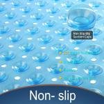 Extra Long 100X38 CM Premium Accu-Pebble Shower Bath Mat Anti Slip Bathtub Bathroom Met with Suction Cup- PVC Silicone (Extra Long 100X38 CM Sky Blue Original, 1)
