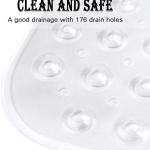 Extra Long 100X38 CM Premium Accu-Pebble Shower Bath Mat Anti Slip Bathtub Bathroom Met with Suction Cup- PVC Silicone - Clear Transparent