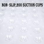 Extra Long 100X38 CM Premium Accu-Pebble Shower Bath Mat Anti Slip Bathtub Bathroom Met with Suction Cup- PVC Silicone - Clear Transparent