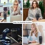 500ml Travel Coffee Cups Insulated Mug Thermal Tumbler to Go with Lid Leak Proof Reusable Stainless Steel Coffee Mug Spill Proof for Hot and Iced Cold Drinks color Black