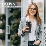 500ml Travel Coffee Cups Insulated Mug Thermal Tumbler to Go with Lid Leak Proof Reusable Stainless Steel Coffee Mug Spill Proof for Hot and Iced Cold Drinks color Black