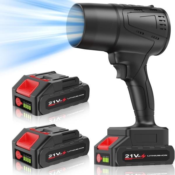 Leaf Blower Cordless with Battery, blowers for Lawn Care, Handheld, Batteries Electric Leaf Blowers for Lawn Care, Patio, Blowing Leaves, Battery Powered Leaf Blower for Snow Blowing