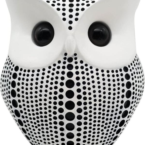 Owl Craft Statues Home Decor, Modern Classy Lucky Owl Resin Art Figure Showpiece, Figurines, Animal Statue, Small Accents for Bedroom, Office, Garden, Bookshelf, TV Stand Decoration | White